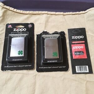 Set of two Zippo (unopened) lighters with replacement wick
